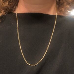18k yellow gold 24” 3 gr 2 mm made in Italy Rolo chain